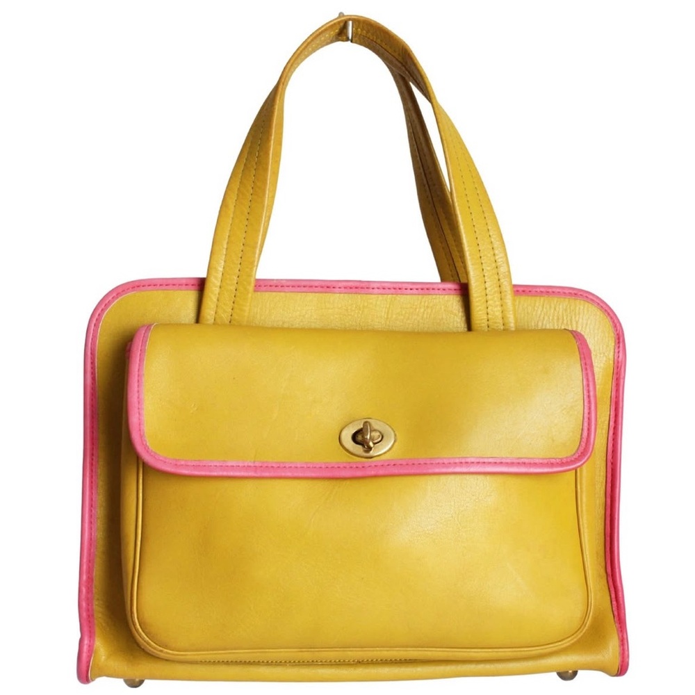 ISO coach Bonnie cashin SAFARI TOTE in lemon yellow / pink!!! DO NOT BUY